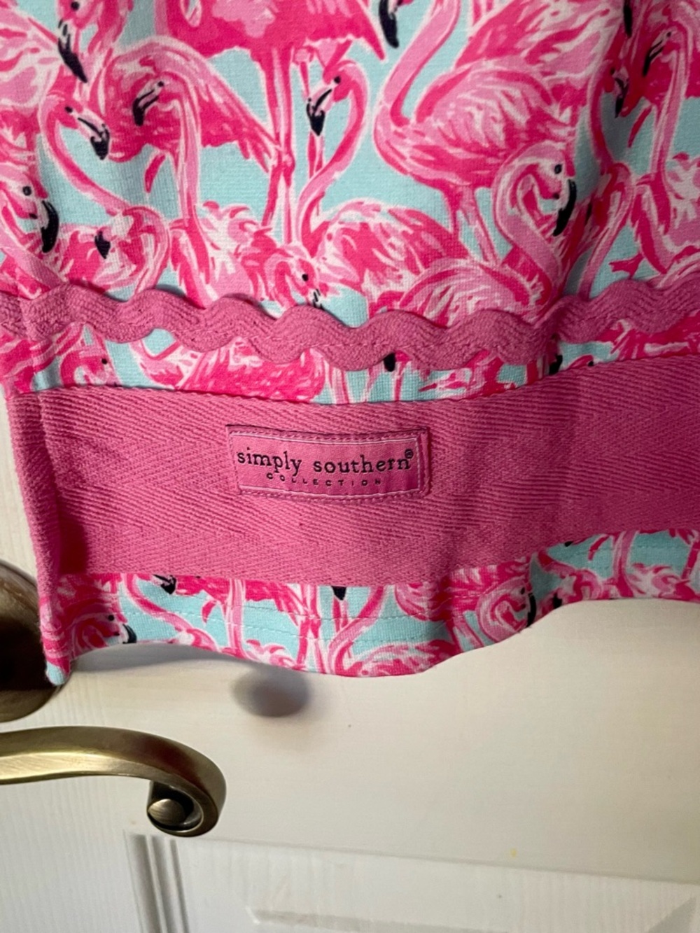 Simply Southern Pink Flamingo Print Sleeveless Mini Dress - Picture 3 of 7